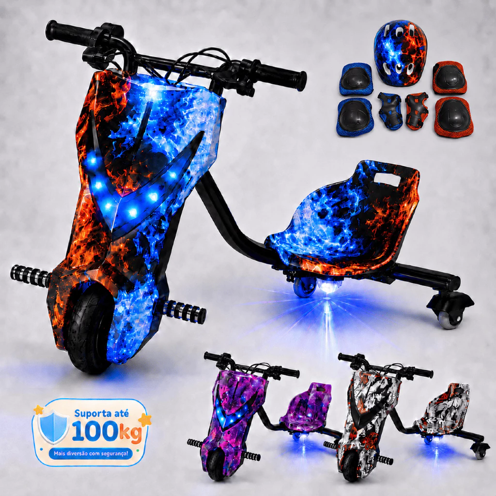 Triciclo Drift Elétrico Infantil 350w Com Led Suporta 100kg — imagem 1