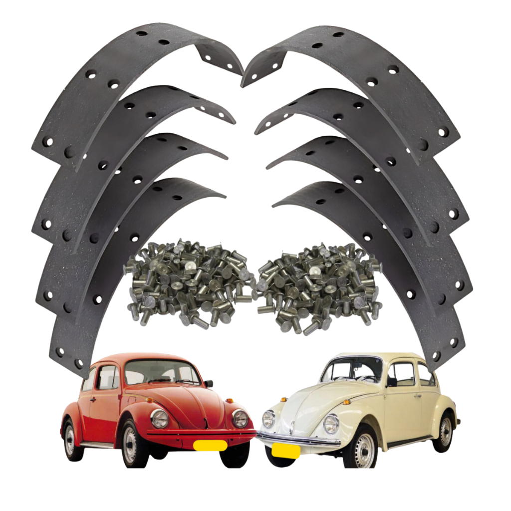 Kit Lonas de freio Fras-Le rodas dianteiras + rodas traseiras c/rebites Fusca roda 4 furos