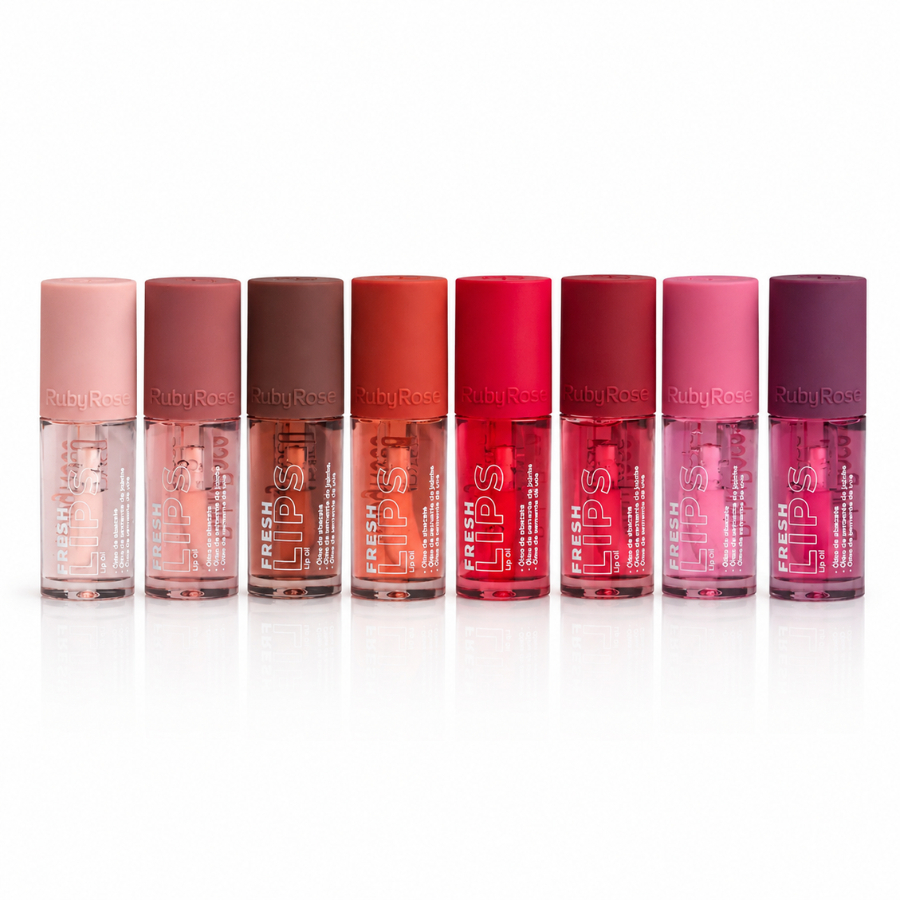 Lip Oil Labial Fresh Lips Hidratante e Brilho Natural Ruby Rose