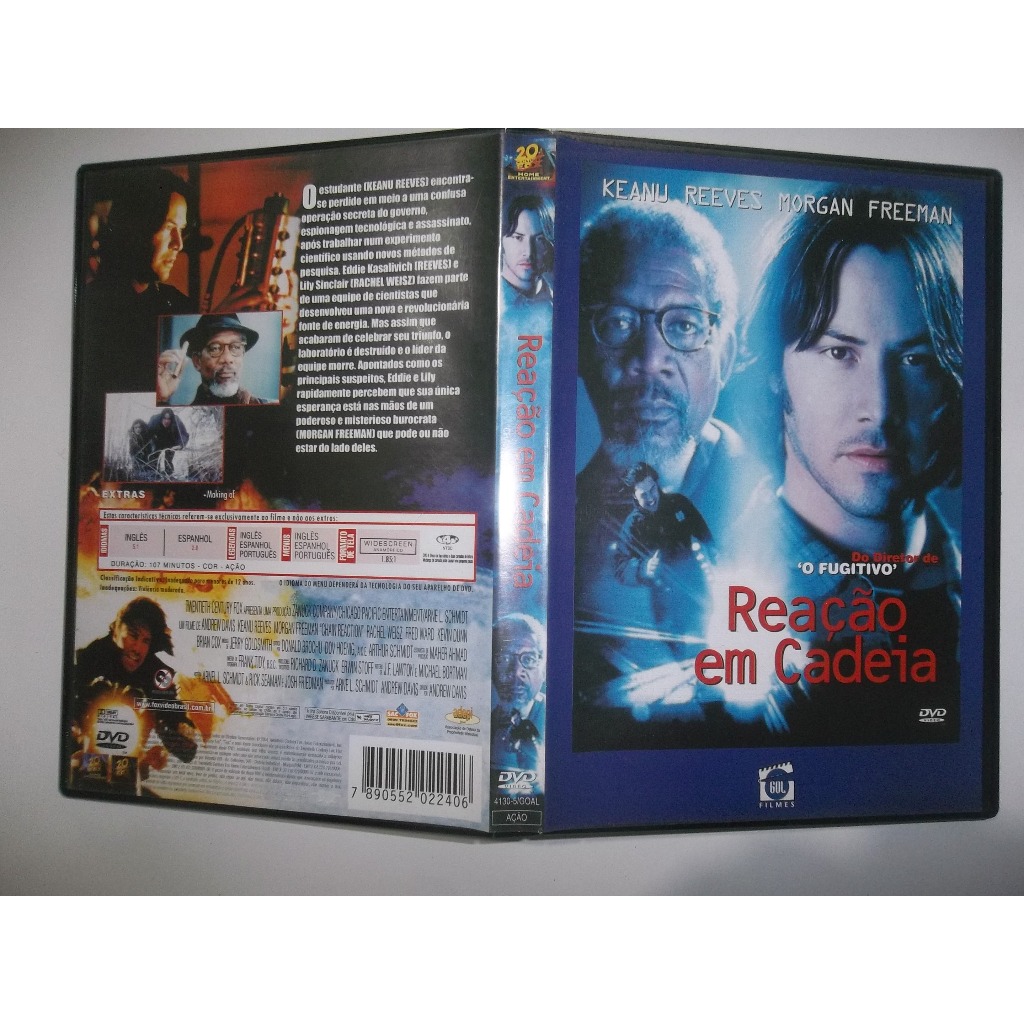 dvd reação em cadeia keanu reeves morgan freeman