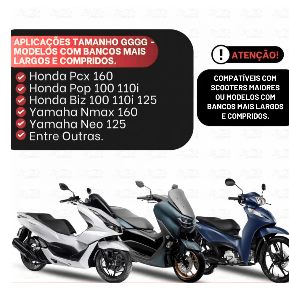Capa Termica Banco de moto Tamanho GG  /Biz 100 / 110 / 125 / Bros 125 / 150 / 160 Fazer 150 250 Factor 150