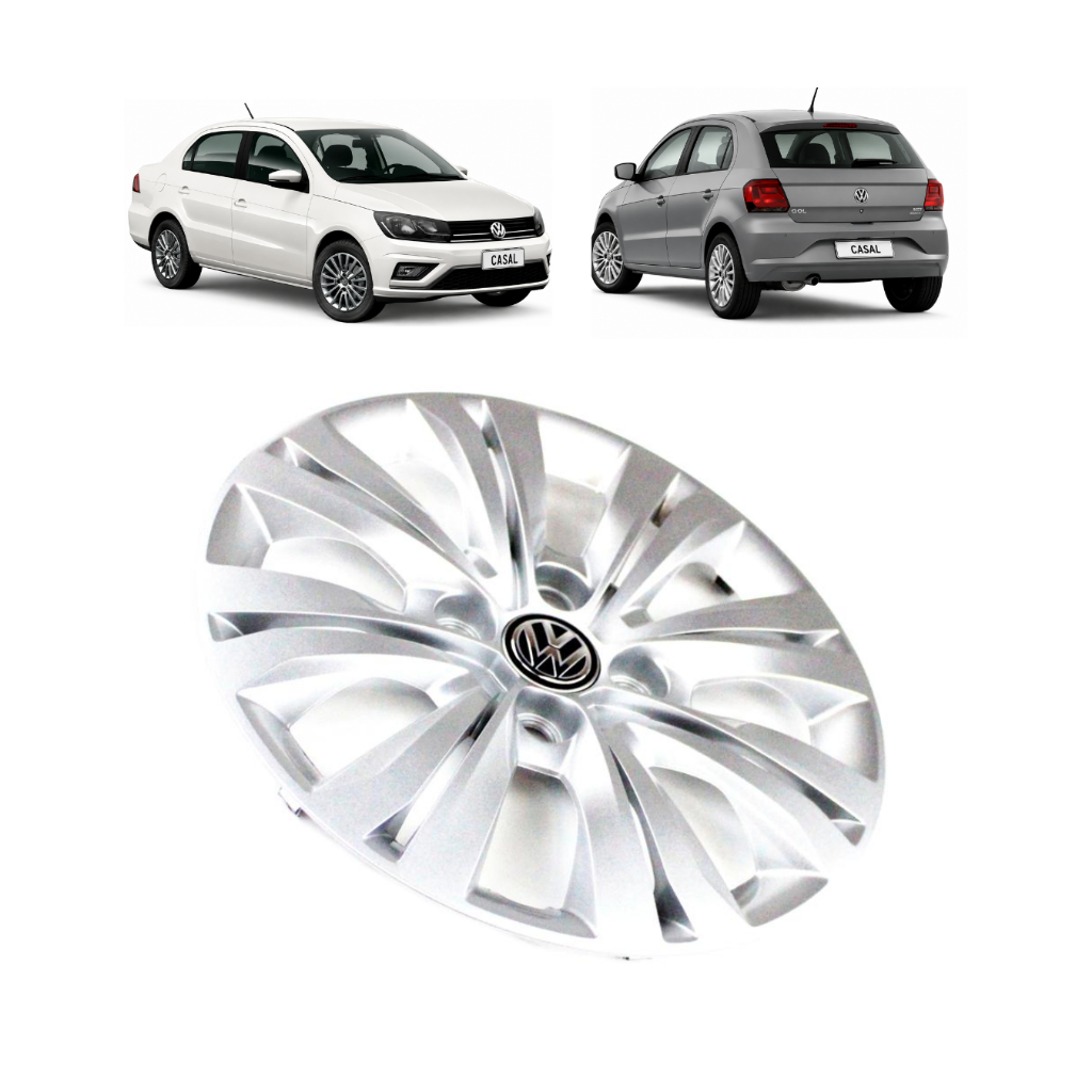 Calota De Roda Prata Brilhante Aro 14 Gol Voyage Original Volkswagen
