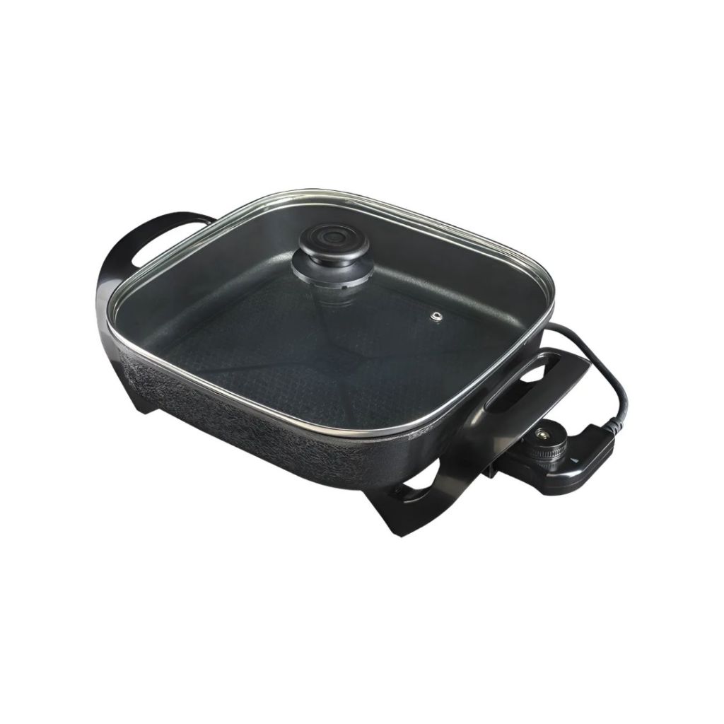 PANELA ELETRICA MANGIARE PRETA QUADRADA 30CM 1500W 127V/220V - AGRATTO