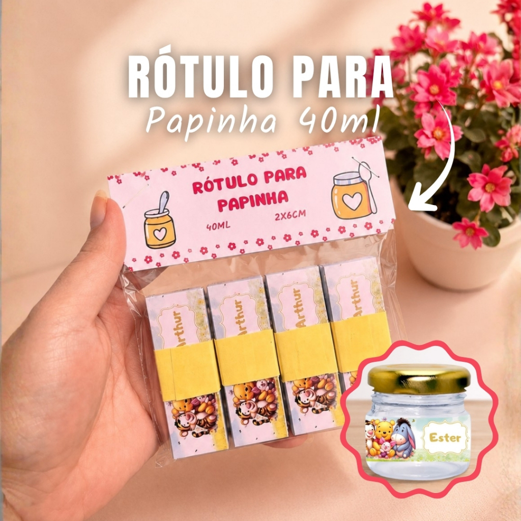 Rótulo Personalizado para Papinha 40ml | Adesivo Infantil Personalizado | Lembrancinha