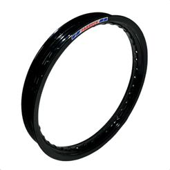Aro Roda Calha Folha Jante Fabreck Dianteira 21x185 Aluminio Preto
