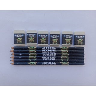 Kit Lápis com Borracha Personalizado BABY YODA - Lembrancinha BABY YODA - Festa BABY YODA