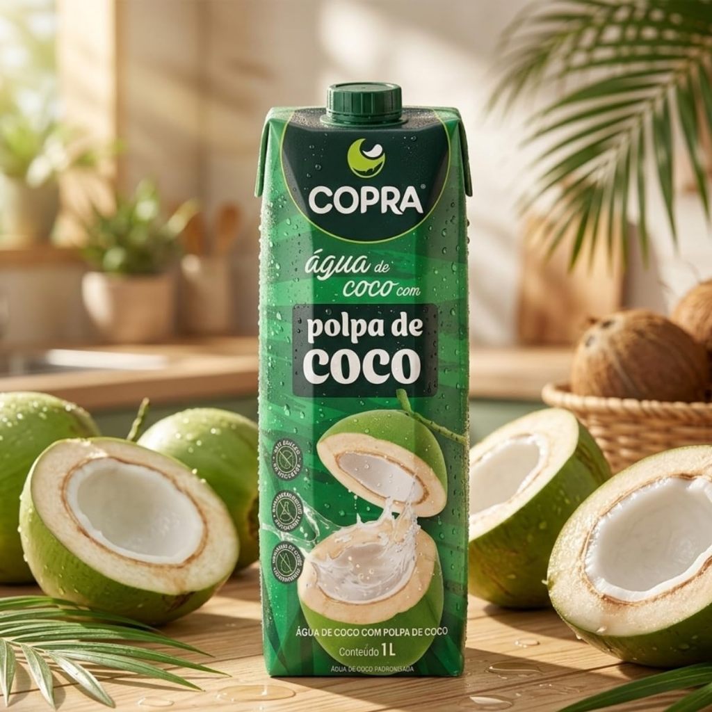 Água de Coco com Polpa De Coco c/ Vitamina C Copra 1 Litro