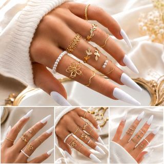 Kit 10 Aneis Anel De Unha Para Foto Nail Designer Falange Decoração Envio Imediato