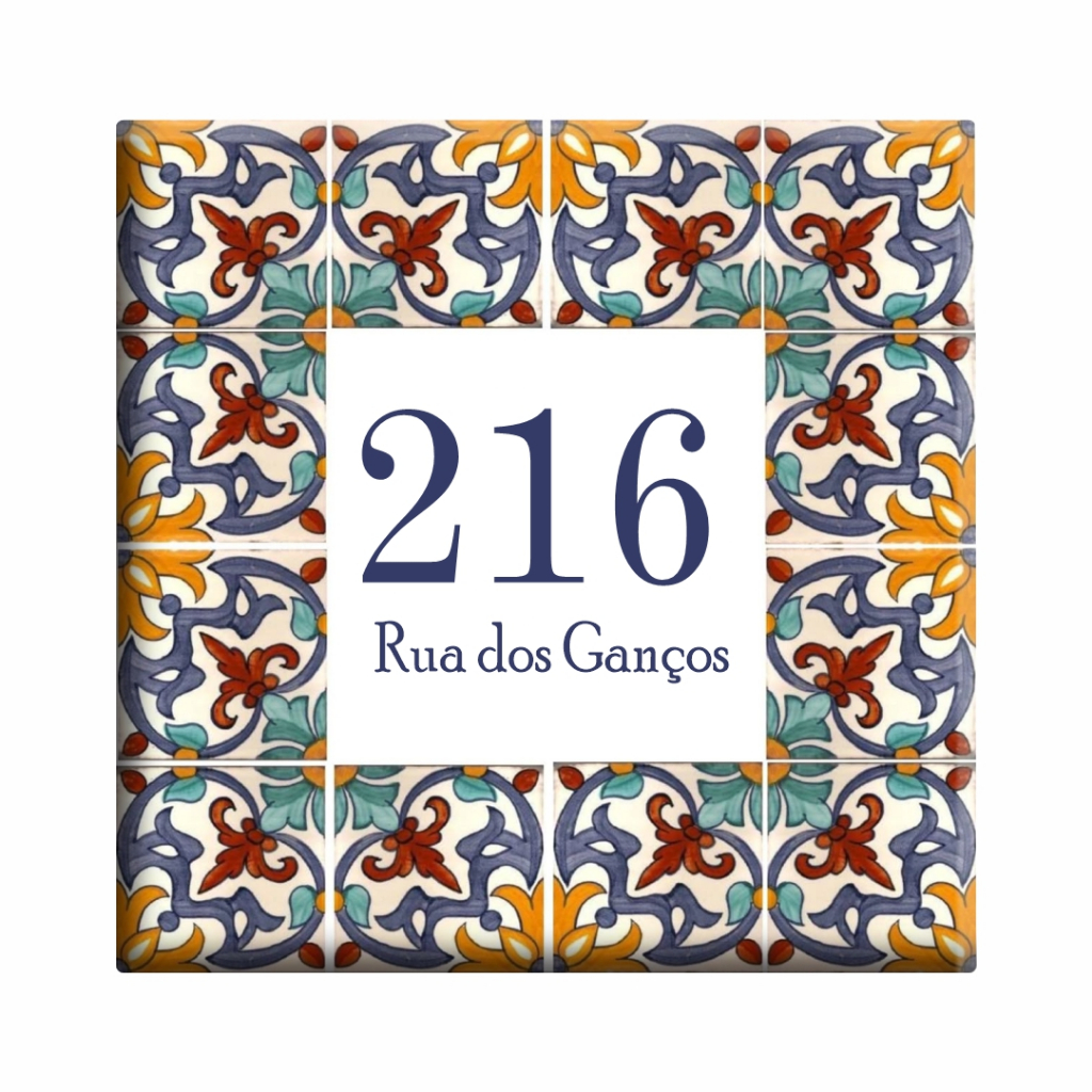 Azulejo Número de Casa Personalizado e Nome da Rua e Número Placa para Muro Número Residencial 5
