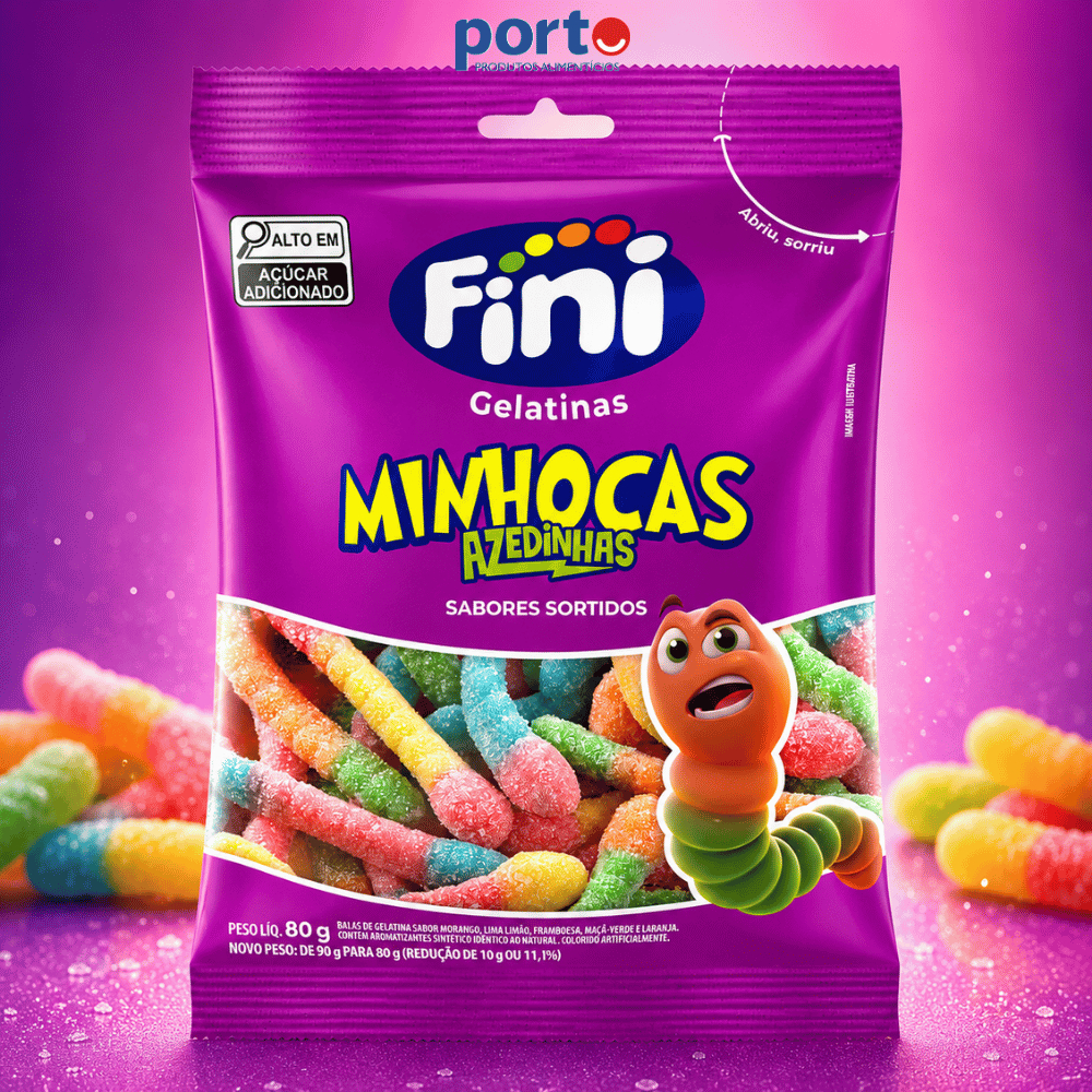 Goma Minhoca Azedinha 80g - Fini