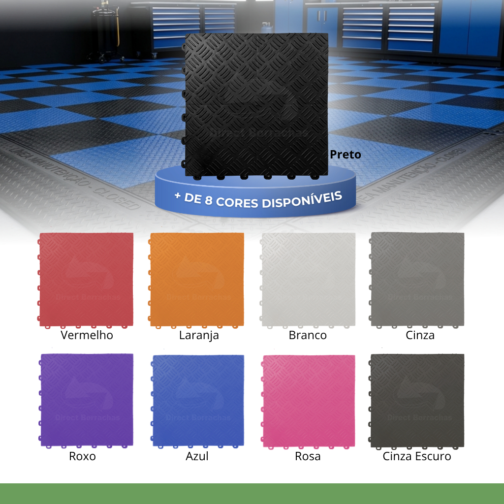 Kit 100 Piso Modular Automotivo Fechado 9m² 30x30 - Direct Borrachas · foto 2