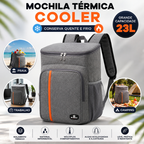 Mochila Térmica 23L Bolsa Cooler Impermeável Quente Frio Praia Camping Trabalho Academia Viagem Grande Alimento Bebida