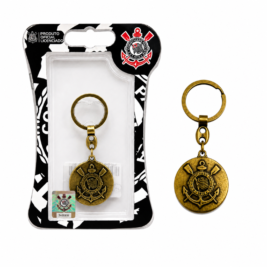 CHAVEIRO DOURADO OFICIAL CORINTHIANS OURO VELHO