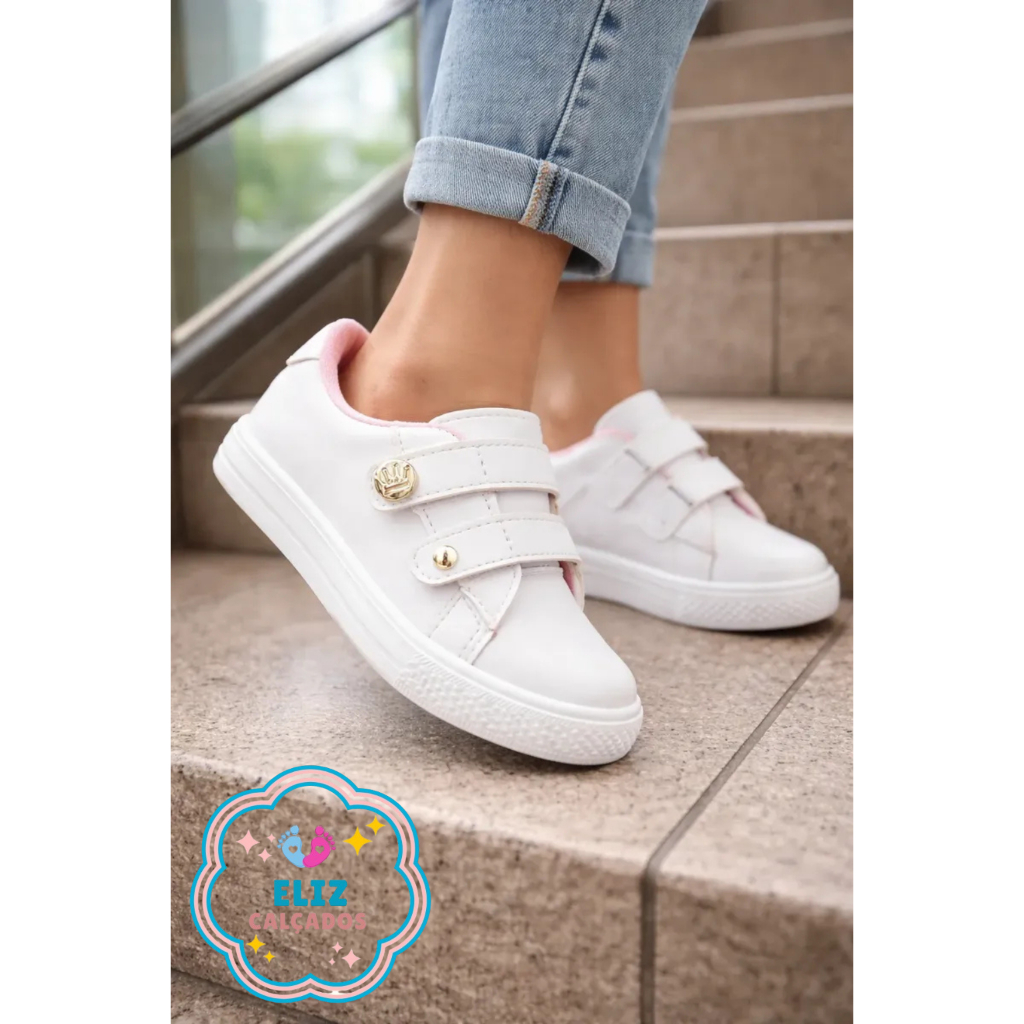 Tênis casual delicado confortável com velcro