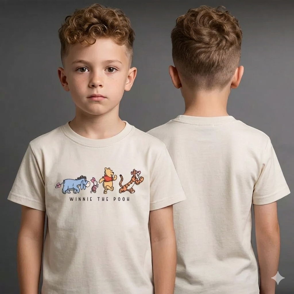 Camiseta Infantil Ursinho Pooh Estampada Roupa Infantil Menino Menina Personagem Camisa Desenho