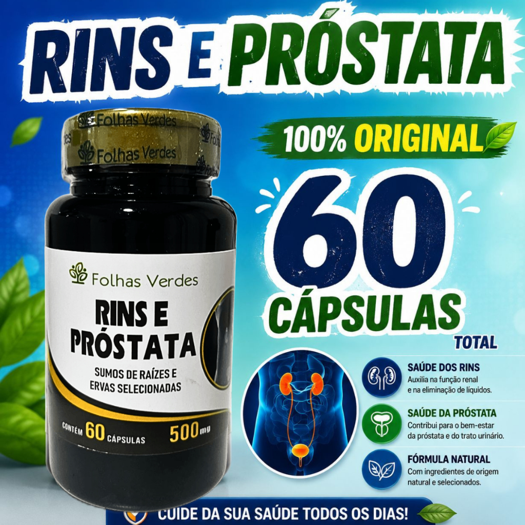 Rins e próstata 60 cápsulas 500mg - 100% original e natura - Envio Imediato