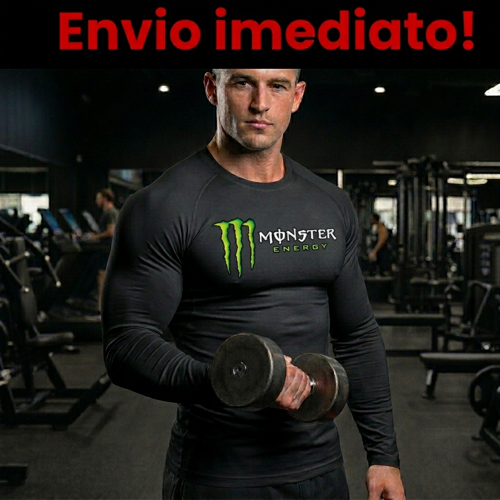 Camiseta Manga Longa UV Monster Dry Fit, Proteção Solar UV50+ Confortável para Academia, Corrida