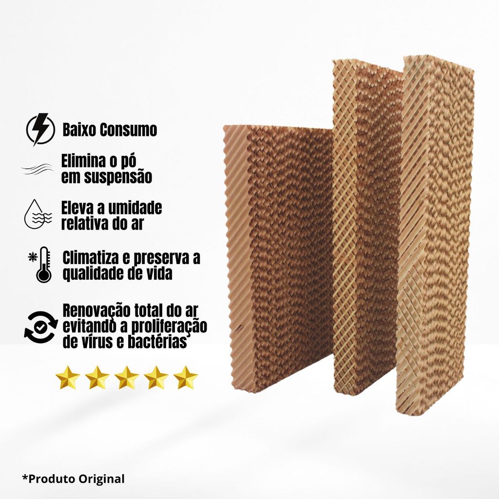Kit Filtro Colmeia Climatizador Industrial Multimarcas Painel Evaporativo Umidificador 45/70/100L Full