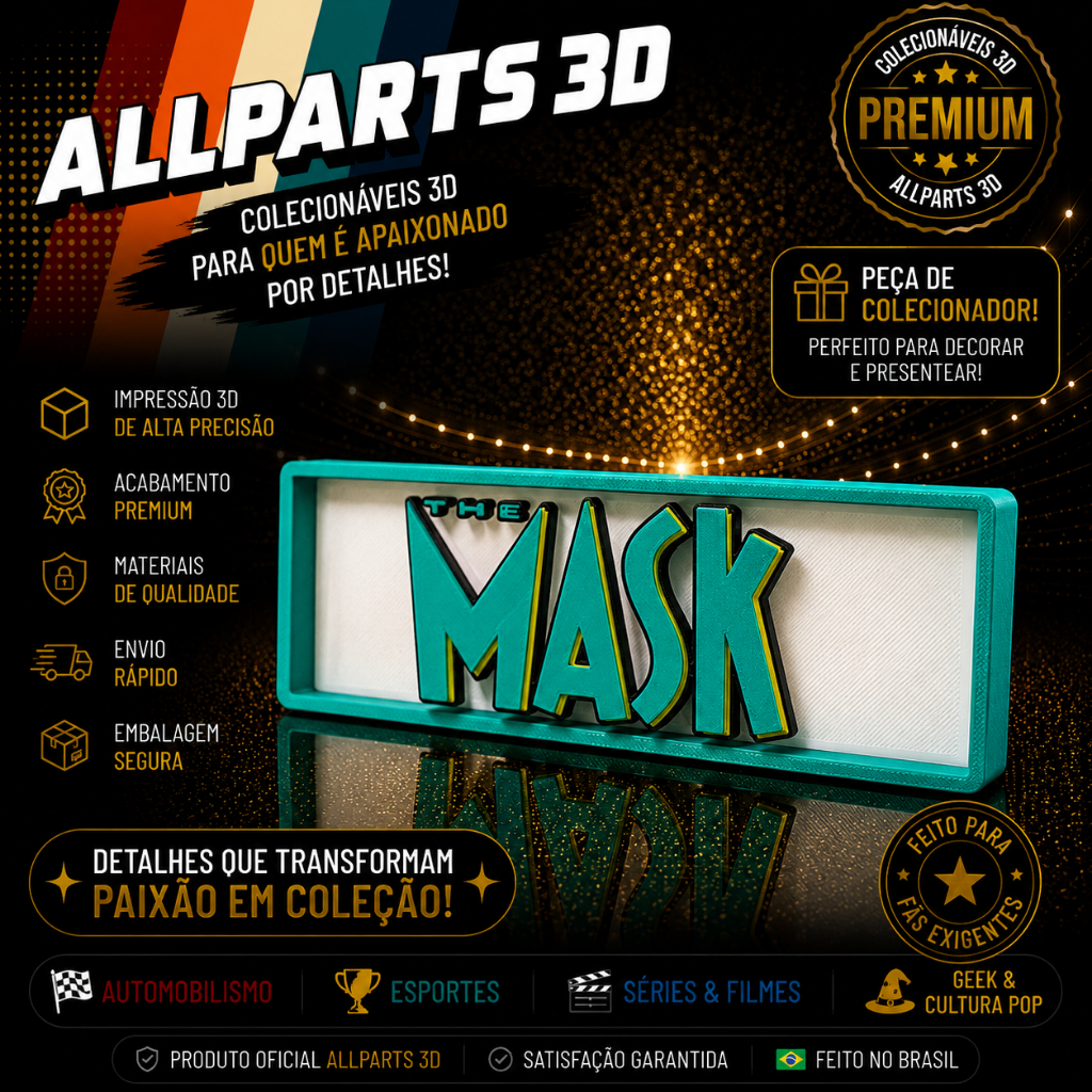 Placa The Mask Decorativa 3D Geek Filme Máskara