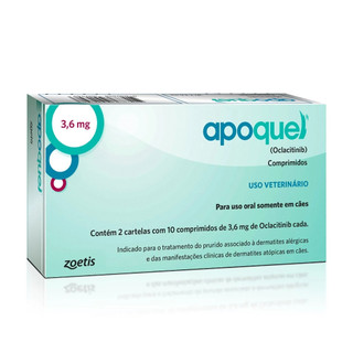 Apoquel Dermatológico Anti Coceira Cães 3,6 Mg 20 Comp 3,6mg ZOETIS ORIGINAL