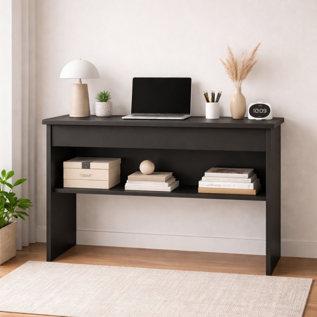 Escrivaninha Compacta para Parede com Prateleira, Ideal para Estudo, Escritório e Quarto
