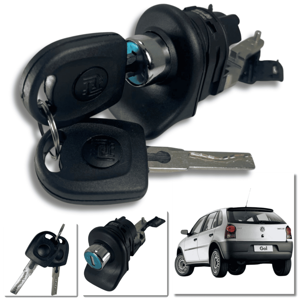 Cilindro Fecho Maçaneta Mecânica Com Chaves Da Tampa Porta Malas Volkswagen Gol G4 GIV 2005 2006 2007 2008 2009...2014
