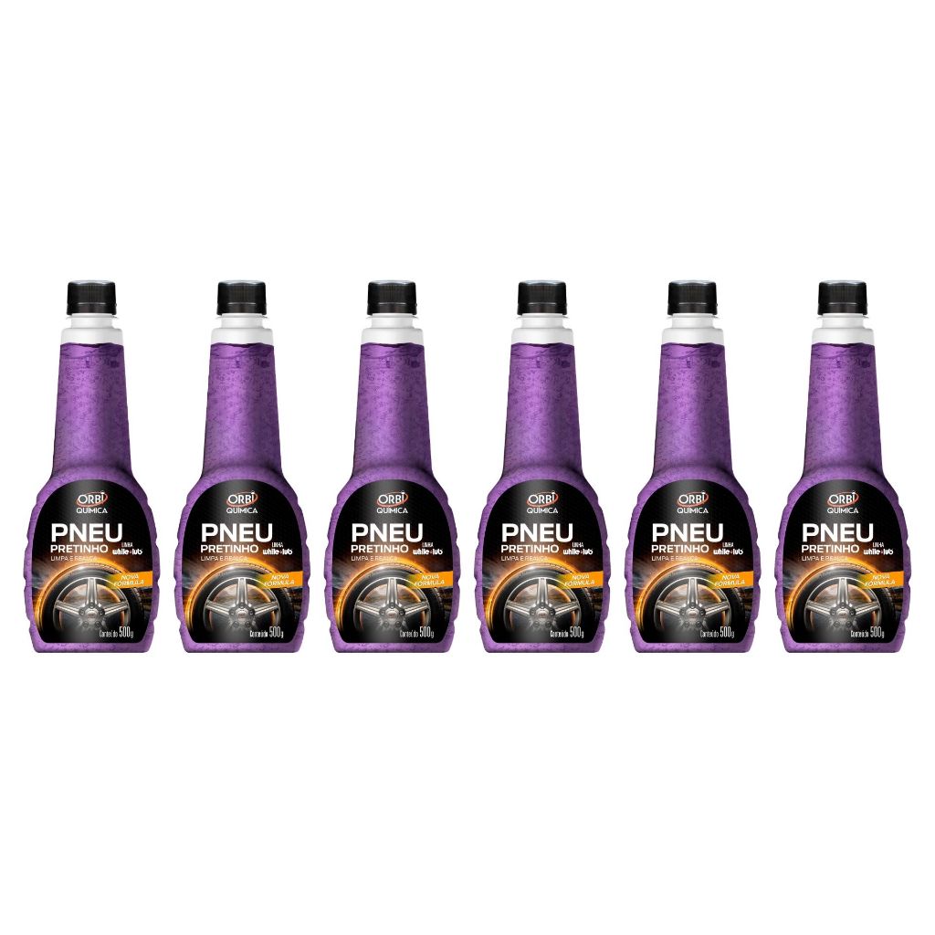 Limpa pneu Pretinho Orbi – 500ml - vonixx compatível LIMPA PNEU - 6 UNIDADES