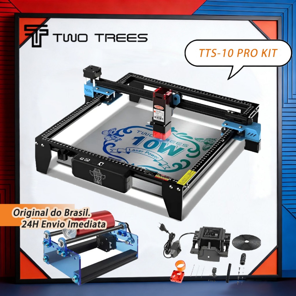TWOTREES | Conjunto De TTS-10 Pro Máquina De Corte E Gravação A Laser Com Bomba De Ar