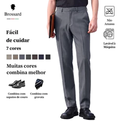 Calça Social Masculina Sarja Premium Não Amassa Respirável Para Casual e Trabalho Casamento Eventos