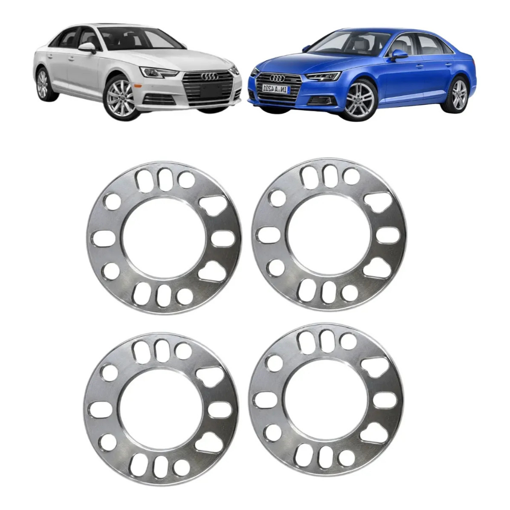 Kit 4 Espaçador 7mm Alargador Roda Audi A4 5x112 4e5 Furos