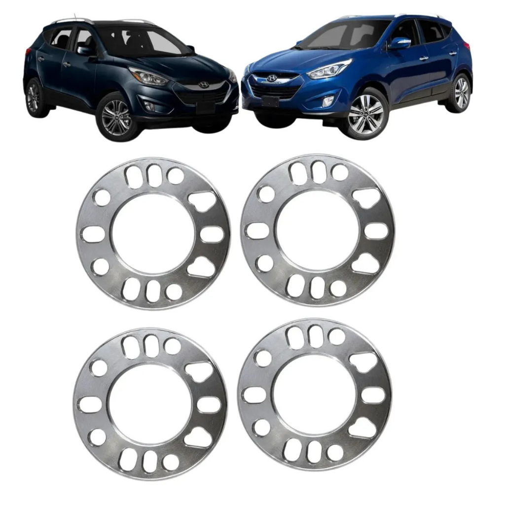 Kit 4 Espaçador 7mm Alargador Roda Ix35 5x114,3 4e5 Furos