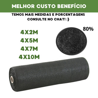 Tela Sombrite Sombreamento 80% Para Horta Jardim Estufa Orquidário Pergolado Piscina Até 12m