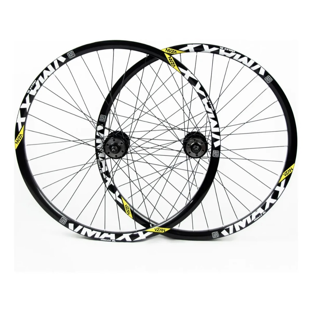 Roda Montada 26 Vzan Vmaxx SL Cubo Aço Parafuso Disco Raio Fino Preto