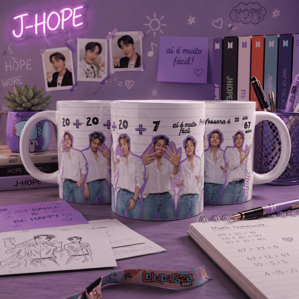 Caneca SIX SEVEN J-Hope BTS Kpop 325ml – Presente Criativo para Army, Fãs de BTS e Dorameiras