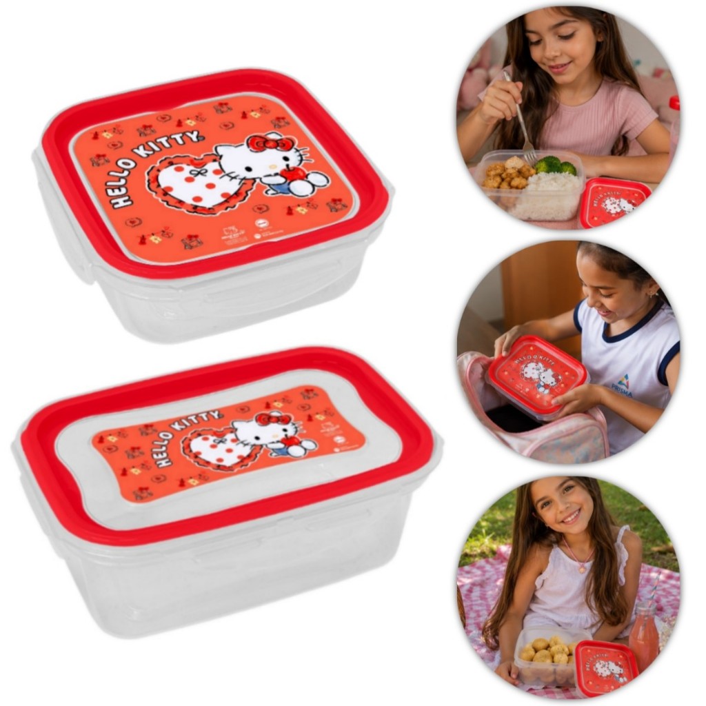 Pote Lancheira Marmita Hello Kitty Plástico Academia Lancheira