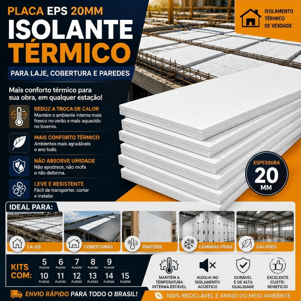 EPS Construção Civil Para Lajes 100x50x2cm