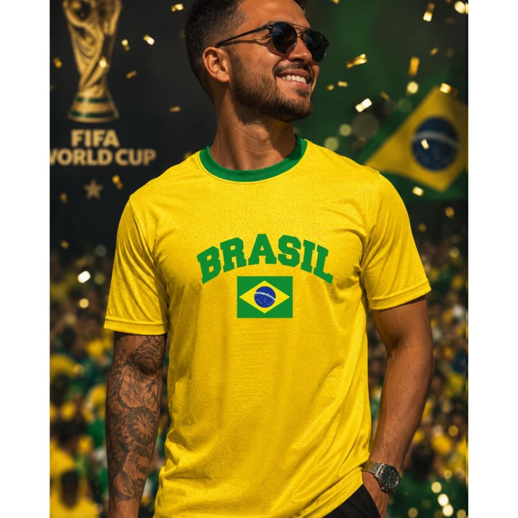 Camiseta Dry Fit Para Treino Academia Camisa Brasil Copa Do Mundo 2026