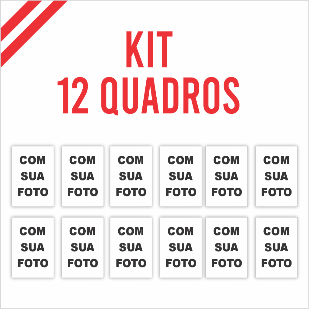 Quadros COM SUA FOTO Kit 12 Peças 9x13cm Personalizado Decorativo Sala Quarto Alta Durabilidade