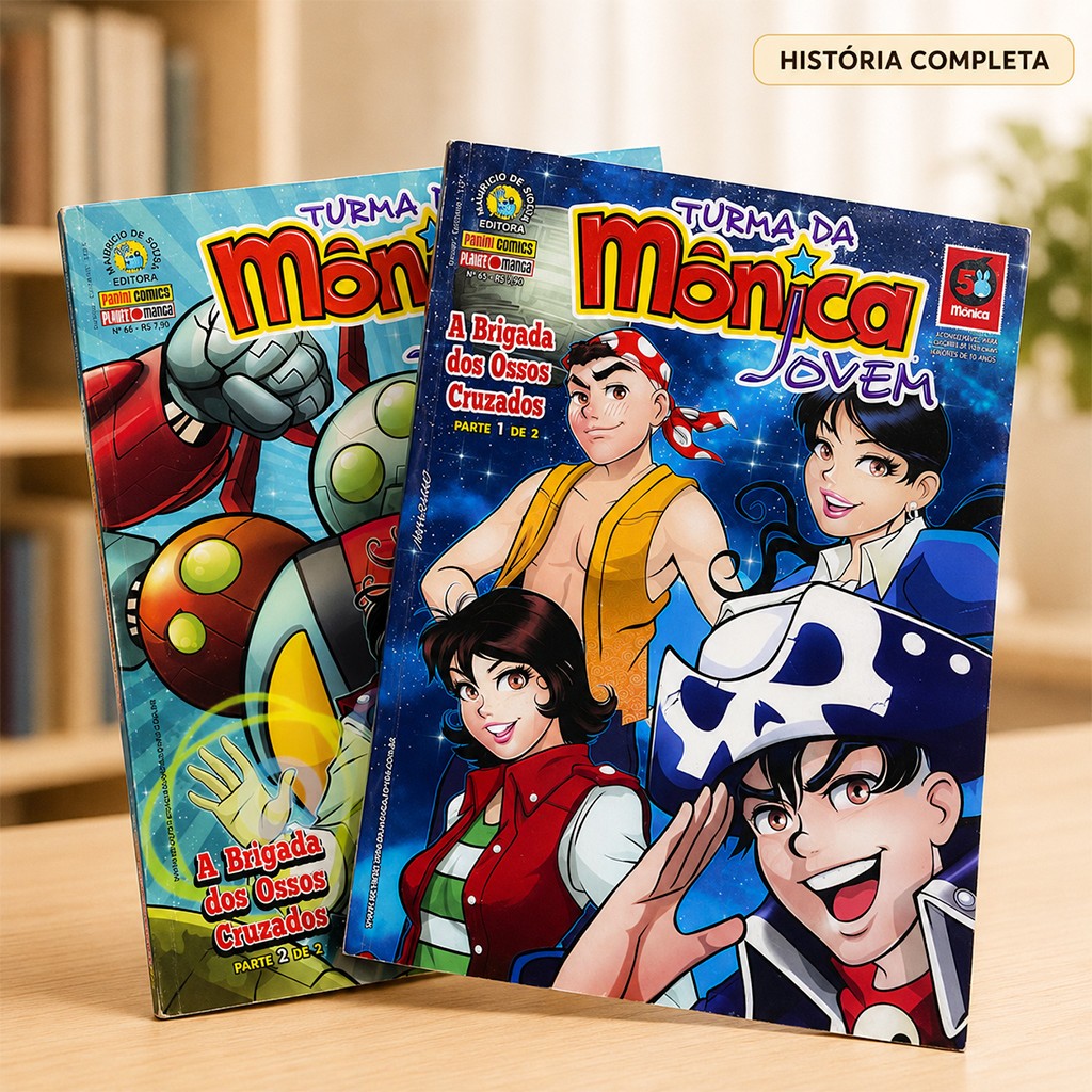 Kit Turma da Mônica Jovem: A Brigada dos Oss*s Cruzados (Partes 1 e 2) | Nº 65 e 66 | 2013 | Mangá