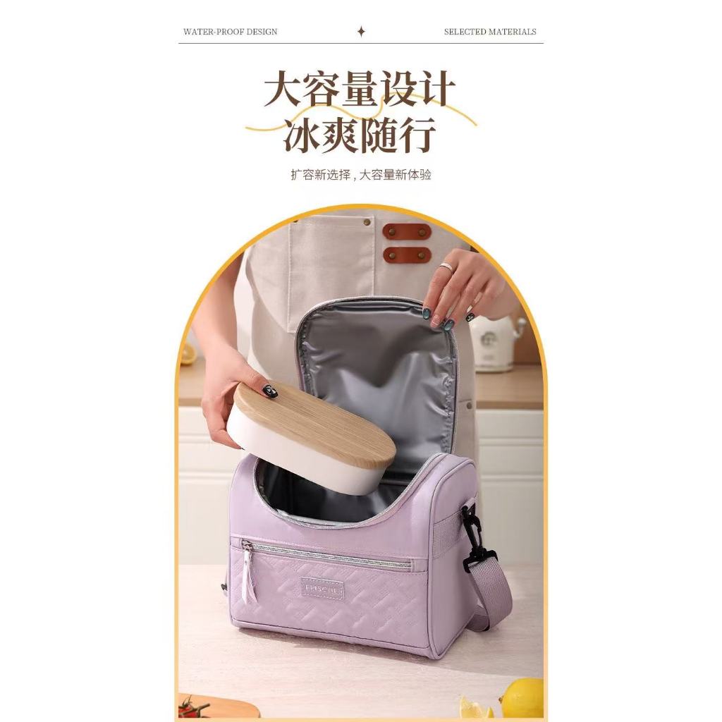 Bolsa Térmica Para Almoço com Alça Marmita 2 Compartimentos Resistente Academia Fitness Praia Isolamento Térmico