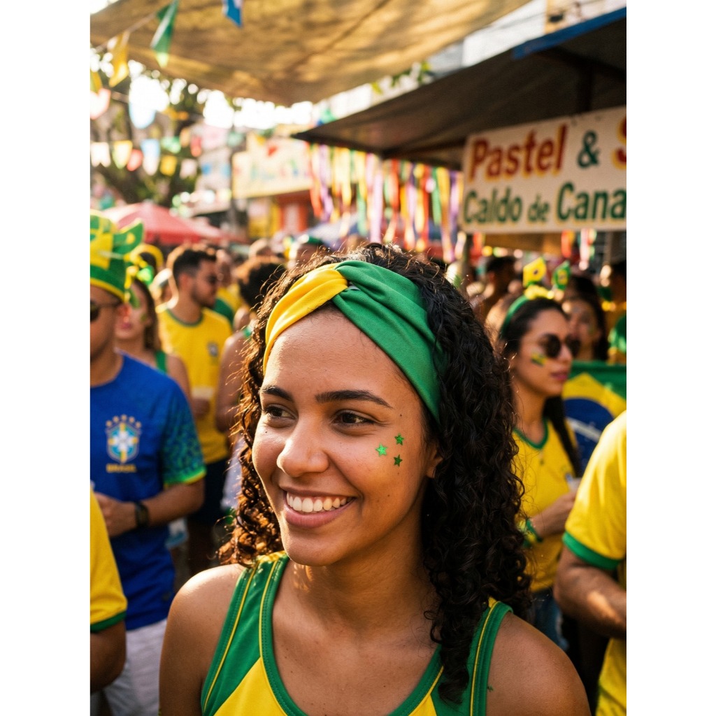 Kit 2 Faixas Copa do Mundo Turbante para Cabelo Brasil Copa Do Mundo