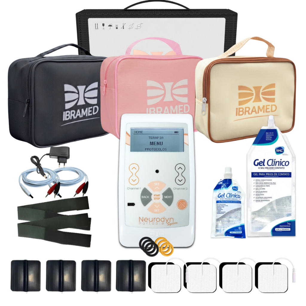 Neurodyn Portable System 5 Correntes RUSSA; TENS; FES; AUSSIE - Eletroestimulador Portatil Ibramed