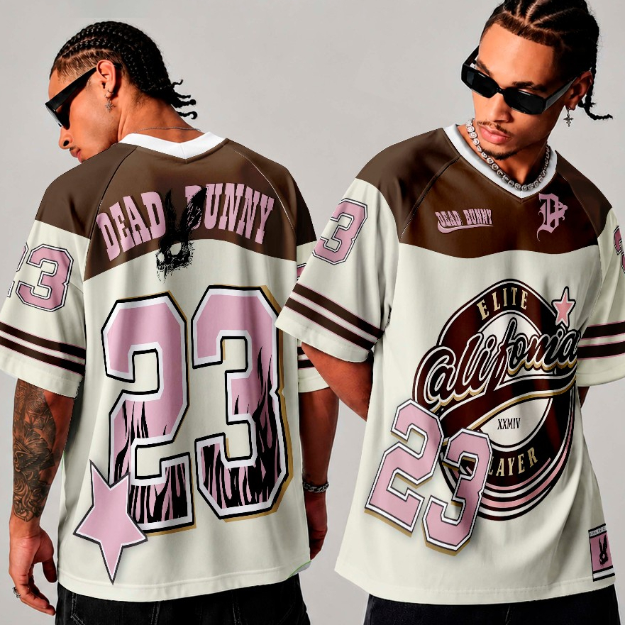 Camiseta Estilo Americano Jersey Sublimada California Streetwear Moda High School Teen Unissex
