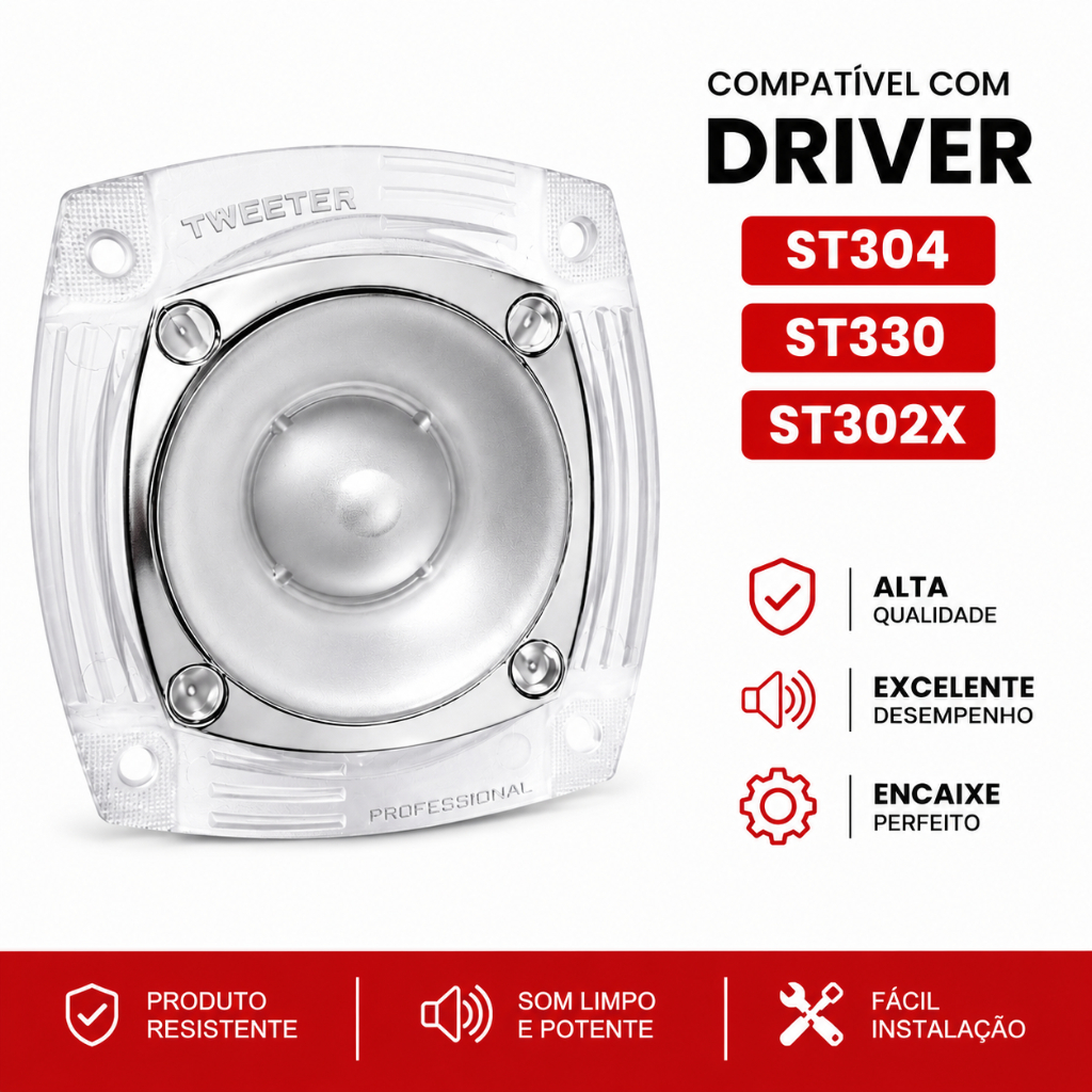 Frente Carcaça De Reposição Tweeter Transparente St330 St304 Som Automotivo
