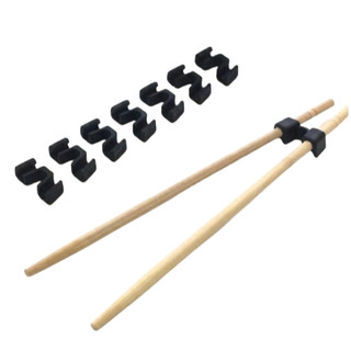 Adaptador de Hashi, Kit com 10 Unidades, Preto, Auxilia no Uso de Palitinhos para Comida Japonesa