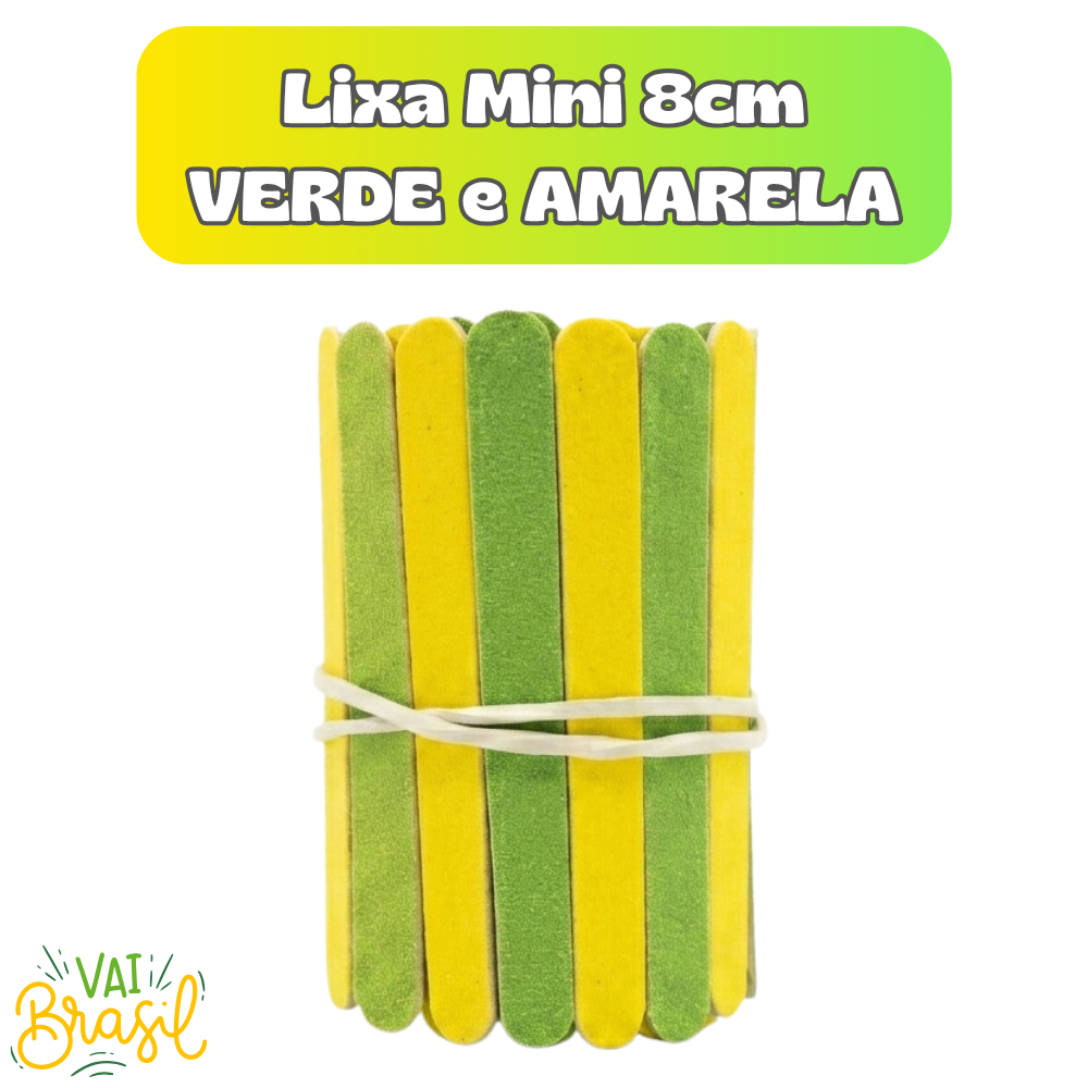 Kit BRASIL Lixa MINI 8cm Verde e Amarela Seleção Brasileira