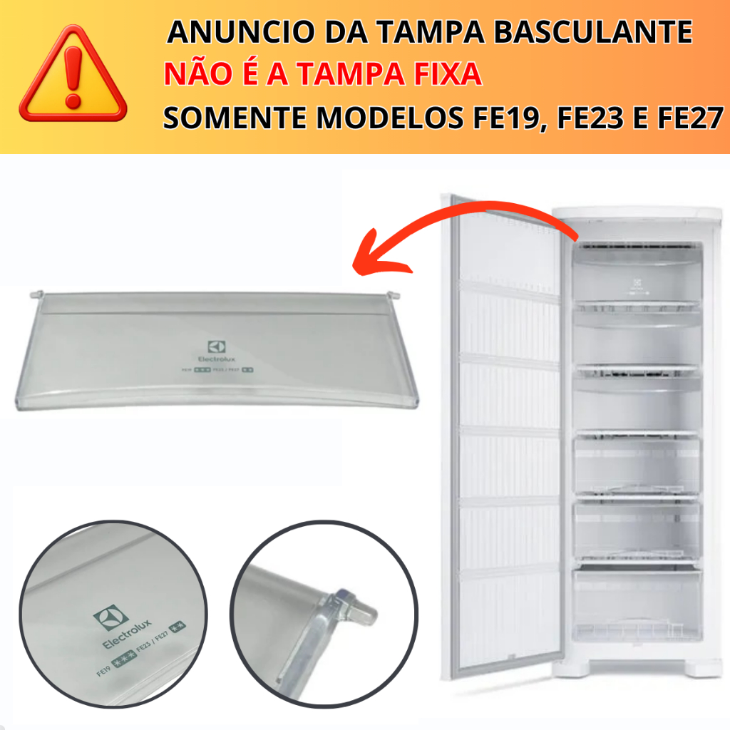 Tampa Basculante Freezer Vertical Fe19 Fe23 Fe27 Electrolux Original