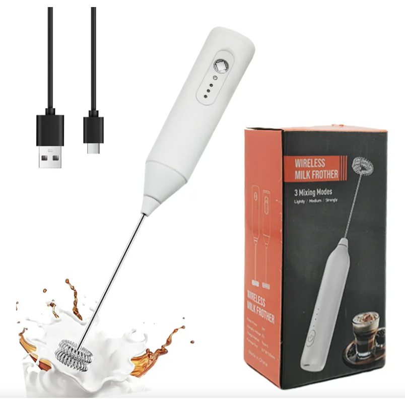 Misturador De Bebidas Portátil Para Café E Shakes Espumador De Leite Usb Recarregável