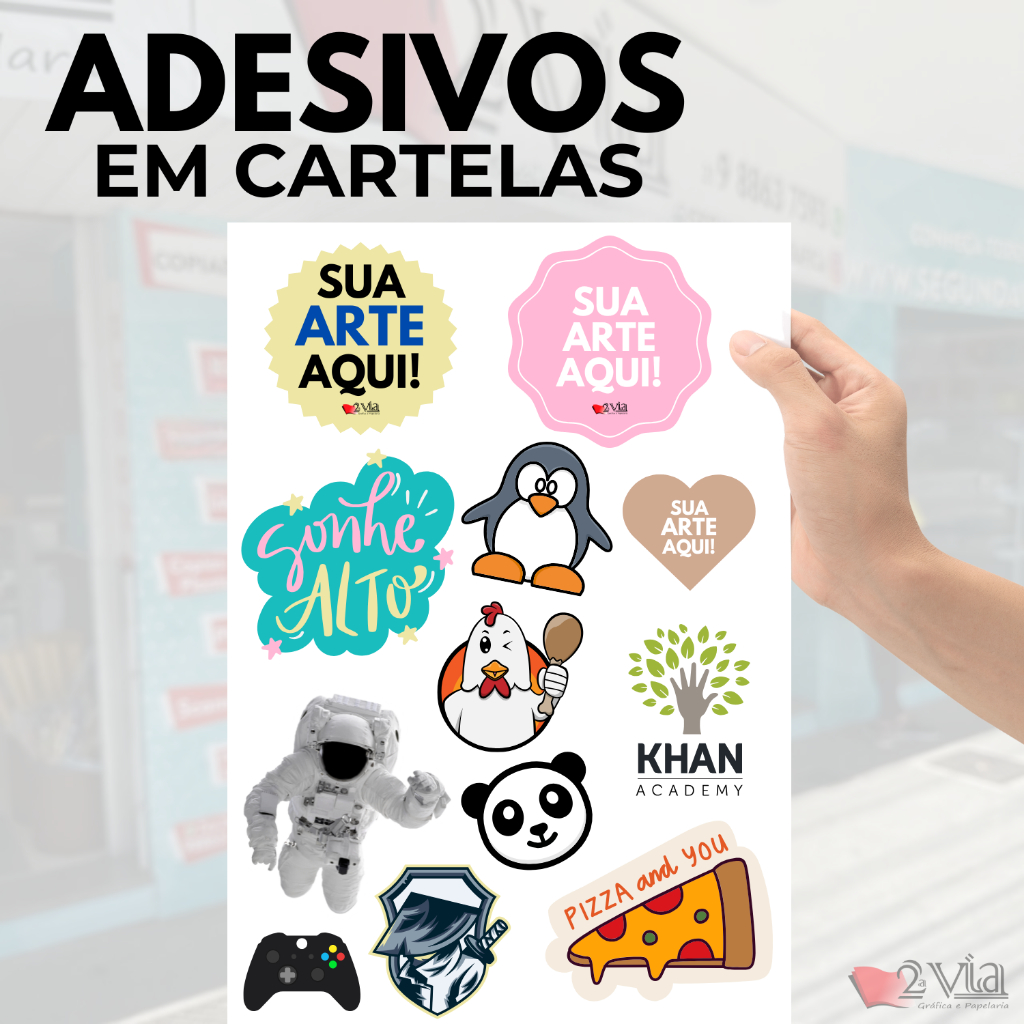 Cartela de Adesivos Vinil Personalizada Com Sua Ideia Recortada e Pronta Com Sua Ideia Logo e Imagem