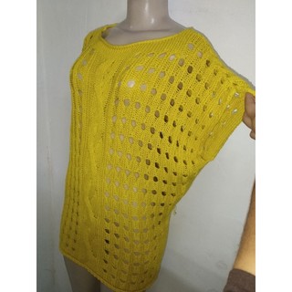 Blusa de lã tipo colete feminino, blusa de lã de sobrepor, veste 42/44.